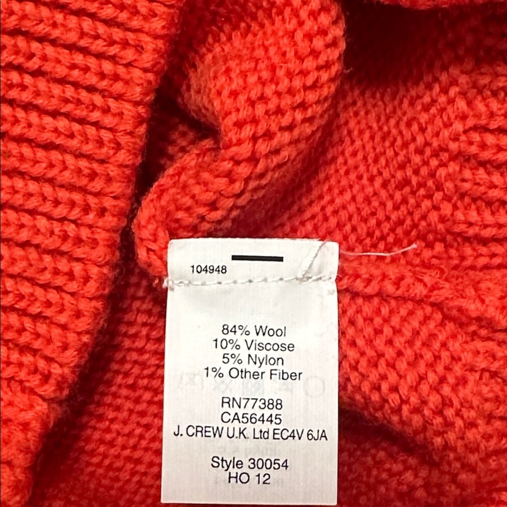 J. Crew Womens Fair Isle Wool Blend Red Crew Neck Sweater Sz Small Preppy - Picture 6 of 7